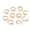 Brass Micro Pave Cubic Zirconia Cuff Earrings EJEW-H109-01H-G-2