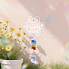 Glass Teardrop Hanging Suncatchers HJEW-WH0201-002-7