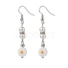Plastic Pearl Daisy Pendant Dangle Earrings & Stretch Bracelet & Pendant Necklace SJEW-JS01256-10