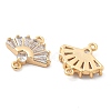 Brass Clear Cubic Zirconia Connector Charms KK-G516-08G-2