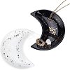Ceramic Whiteware Moon Ring Holder DJEW-WH0011-34-1