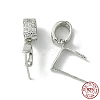 Anti-Tarnish Rhodium Plated 925 Sterling Silver Micro Pave Cubic Zirconia Pendant Bails STER-P034-43P-4