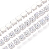 Iron & ABS Plastic Imitation Pearl Tennis Chains CH-Q006-01A-16-1