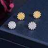 316 Surgical Stainless Steel Daisy Stud Earrings and Pendant Necklace JX376A-5