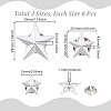 18Pcs 3 Styles Pentagram Alloy Brooches JEWB-GA0001-35P-2