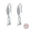 Anti-Tarnish Rhodium Plated 925 Sterling Silver Earring Hooks STER-F033-55P-7