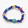 Synthetic Turquoise(Dyed) Beads Kids Stretch Bracelets BJEW-JB03889-2