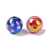 10Pcs UV Plating Colours Acrylic Beads OACR-S146-01F-2