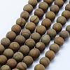 Natural Wood Lace Stone Wooden Jasper Beads Strands G-F518-21-10mm-1