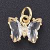 Brass Micro Pave Clear Cubic Zirconia Pendant ZIRC-P079-B01-17-1