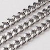 Non-Tarnish 304 Stainless Steel Cuban Link Chains CHS-K001-19P-1