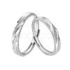 Rhodium Plated 925 Sterling Silver Wave Adjustable Couple Rings JR853A-1