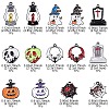 14Pcs 14 Style Halloween Theme Rack Plating Spray Painted Alloy Enamel Pendants ENAM-YW0003-84-3