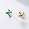 Exquisite Cross Brass Cubic Zirconia Stud Earrings GX6224-5