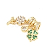 Brass Micro Pave Cubic Zirconia Pendants KK-Z151-09G-02-2