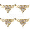 Beebeecraft 4Pcs Brass Micro Pave Clear Cubic Zirconia Brooch Findings FIND-BBC0002-79-1