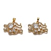 Brass Clear Cubic Zirconia Constellation Charms KK-J278-33G-B-1