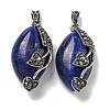 Dyed Natural Lapis Lazuli Horse Eye Pendants G-F766-01AS-05-1