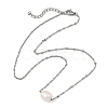 Natural Pearl Rice Pendant 304 Stainless Steel Satellite Chain Necklaces for Women NJEW-JN06149-02-3