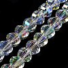 Transparent Electroplate Glass Beads Strands GLAA-Q099-C01-14-1-2