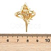Brass Micro Pave Cubic Zirconia Cuff Rings RJEW-P167-02C-G-5