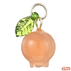 1Pc Natural Agate Pomegranate/Fu Melon Charms with Leaf G-YW0002-67-1
