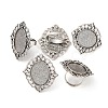Vintage Adjustable Iron Flower Finger Ring Components Alloy Cabochon Bezel Settings PALLOY-O036-03AS-5