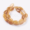 Flat Oval Gemstone Natural Topaz Jade Stone Beads Strands G-S113-06-2