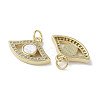 Brass Micro Pave Cubic Zirconia Charms KK-G485-33A-G-2