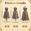 30Pcs 3 Styles Chinese Element Alloy Pendants FIND-GA0008-90-2