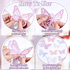8 Sets 8 Styles Paper Hollow Butterfly Wall Stickers Decorations DIY-DR0001-70-3