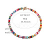 Glass Rondelle Beaded Necklaces with Alloy OT Clasps for Women WG710A2-02-3