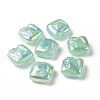 Rainbow Iridescent Plating Acrylic Beads OACR-A010-06B-3