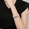 16Pcs 4 Colors Steel Wire Round Snake Chain Stretch Bracelets Set BJEW-BC0001-23-6