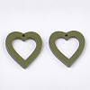 Painted Poplar Wood Pendants WOOD-T021-06K-2