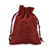 Polyester Imitation Burlap Packing Pouches Drawstring Bags X-ABAG-R005-9x12-M-3
