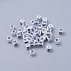 Acrylic Horizontal Hole Letter Beads PL37C9308-W-2