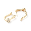 Brass Micro Pave Cubic Zirconia Hoop Earrings EJEW-P259-23G-2