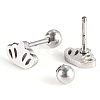 Tarnish Resistant 201 Stainless Steel Barbell Cartilage Earrings EJEW-R147-05-2