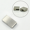 Tarnish Resistant Matte 304 Stainless Steel Magnetic Clasps with Glue-in Ends STAS-K007-01-2