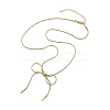 304 Stainless Steel Round Snake Chain Bowknot Pendant Necklaces for Women NJEW-Z050-01G-01-1