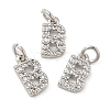 Brass Micro Pave Grade AAA Cubic Zirconia Charms LS-ZIRC-P067-11P-B-NR-1