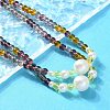 Plastic Imitation Pearl & Glass Round Beaded Long Necklaces for Women NJEW-A045-06-3