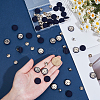 36Pcs Flat Round Cloth Cap Nail Buttons BUTT-CY0001-34A-3