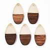 Walnut Wood & Luminous Glow in the Dark Resin Pendants RESI-N039-77-1