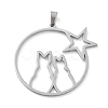 304 Stainless Steel Pendants STAS-I327-02P-03-1