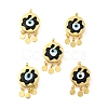 Rack Plating Handmade Evil Eye Lampwork Pendants KK-F838-01C-G-4