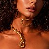 Brass Bendable Round Snake Chain Choker Necklaces WG7193F-01-2