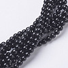 Natural Dyed & Heated Black Onyx Round Beads Strands X-GSR3mmC097-1
