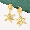 Ocean Theme Brass Dangle Stud Earrings EJEW-F400-04D-G-2